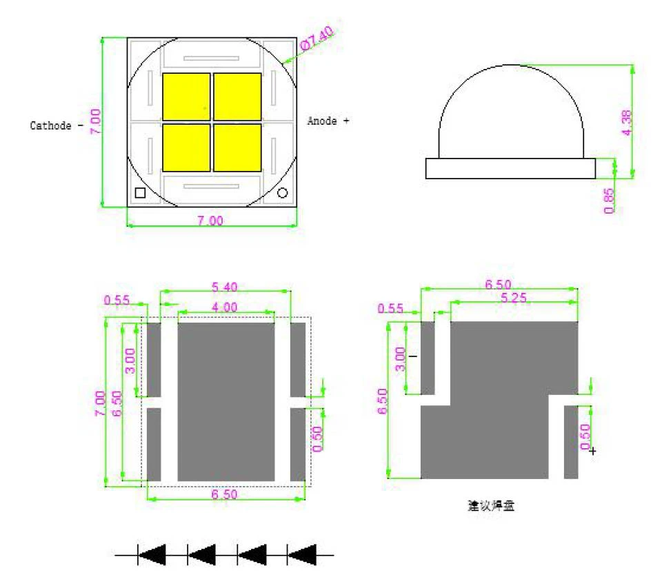7070 smd leds package dimensions 7070 smd leds package dimensions